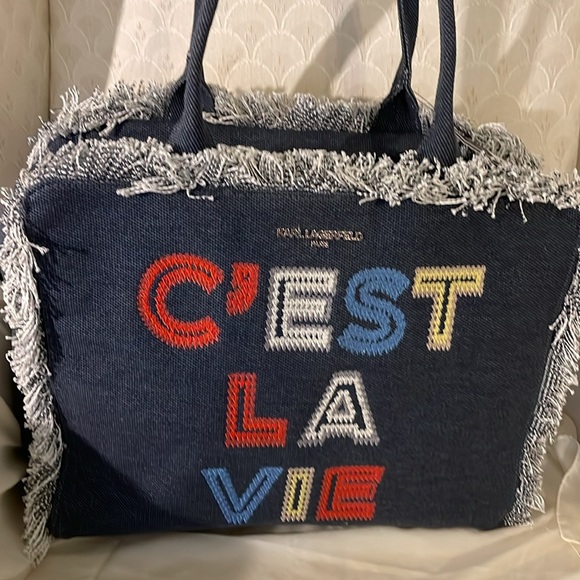 Karl Lagerfeld Handbags - NWT Karl Lagerfeld MARGOT Denim Tote